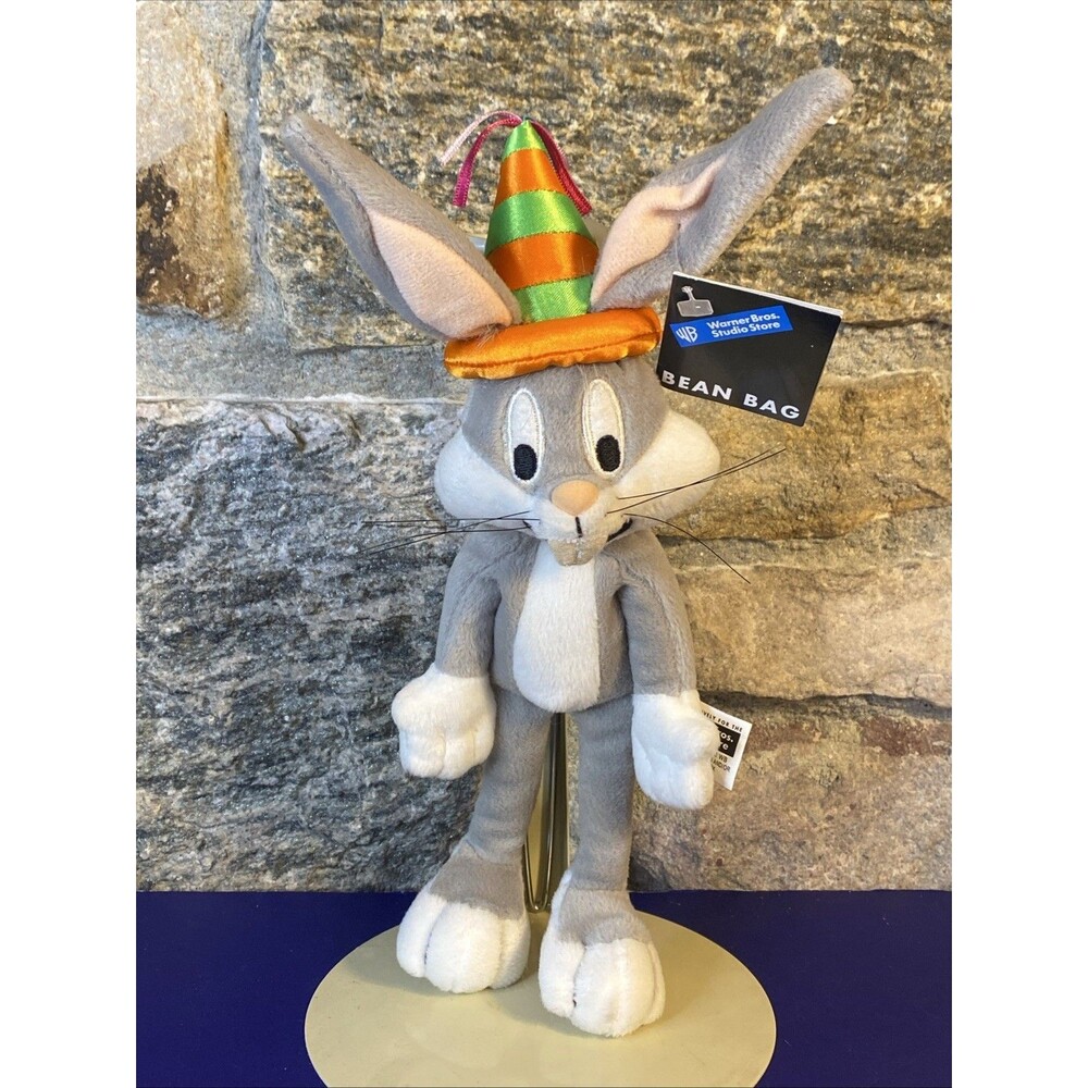 Bugs Bunny Bean Bag "Bugs Birthday" Plush Warner Bros Studio Looney Tunes 1998